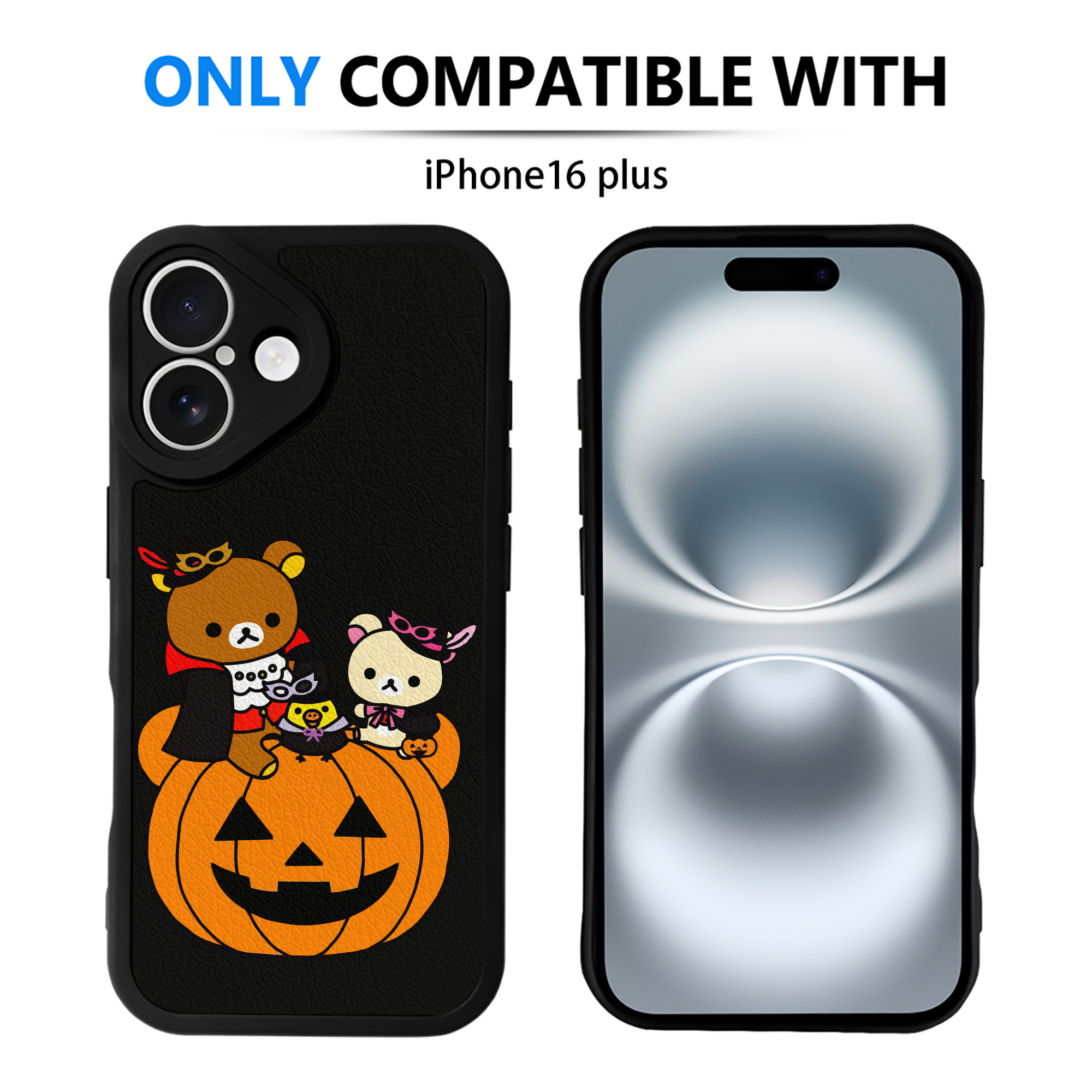 （画像用） リラックマ リラックマ キイロイトリ Rilakkuma Korilakkuma Kiiroitori 【iPhone 16シリーズ対応】シリコンスマホケース（レザー調） 材質：シリコン